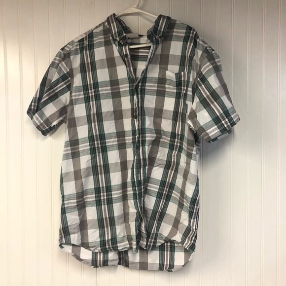 Columbia Other - Columbia Men's Green and Gray Plaid Button Down Shirt Short Sleeve XL